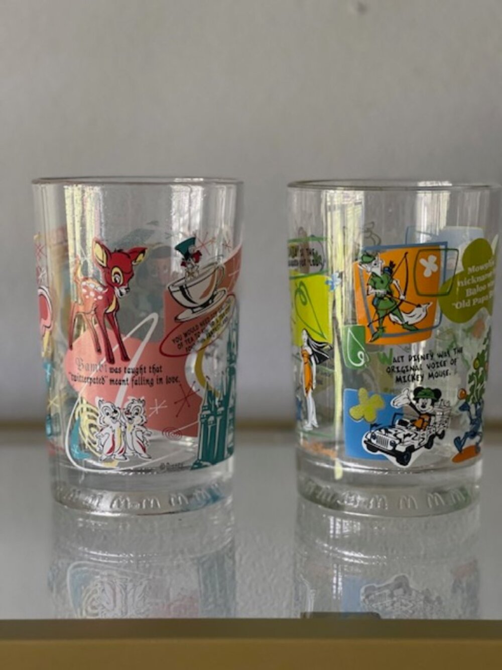 Vintage Pair of 2002 McDonald's "Disney World 100 Years of Magic" Collectible Gl